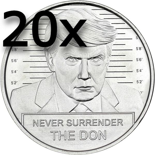 Donald Trump Mugshot Fine Silver Coin BUNDLE (20 TOTAL)