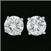 Image 6 : NEW Platinum 0.87 ctw GIA Certified Round Brilliant Diamond 4 Prong Stud Earring