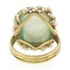 Image 6 : Vintage 14k Gold Carved Mother Of Pearl Cameo Chrysoprase Seed Pearl Frame Ring