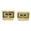 Image 8 : David Webb 18k Yellow Gold & Azurmalachite Lassoed Cylinder Hammered Cuff Links