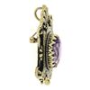 Image 1 : Vintage Victorian Revival Yellow Gold Oval Amethyst Pin Brooch Pendant