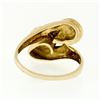 Image 7 : Antique 14k Gold 7.2mm Pearl.58 ctw Old Mine Cushion Diamond Bypass Cocktail Rin