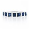 Image 4 : Platinum 1.82 ctw Square Step Cut Sapphire Bar Channel Set Stack Wedding Band Ri