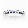Image 7 : Platinum 1.82 ctw Square Step Cut Sapphire Bar Channel Set Stack Wedding Band Ri