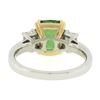 Image 8 : NEW Platinum & 14k Gold 4.39 ctw GIA Cushion Tsavorite & Emerald Cut Diamond Rin