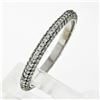 Image 6 : New 14K White Gold.85 ctw Diamond 2.30mm Domed 3 Row Eternity Wedding Band Ring