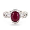Image 2 : 2.29 ctw BURMESE Ruby and 0.84 ctw Diamond Platinum Ring (GIA CERTIFIED)
