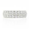 Image 4 : Vintage Platinum 1.0 ctw Dual Row Fishtail Pave Diamond Stack Wedding Band Ring