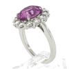 Image 1 : Platinum 5.64 ctw GIA Oval Pink Sapphire & Diamond Halo Engagement Cocktail Ring