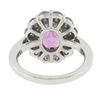 Image 3 : Platinum 5.64 ctw GIA Oval Pink Sapphire & Diamond Halo Engagement Cocktail Ring