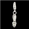 Image 2 : 14k White Gold.15 ctw Diamond High Heel Shoe Dangle Lobster Clasp Charm Pendant