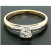 Image 2 : Vintage 14k Two Tone Gold G VS2 European Cut Diamond Solitaire Engagement Ring