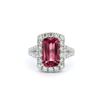 Image 1 : Fashion Pink Tourmaline & Diamond Halo Ring