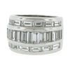 Image 6 : Platinum 3 Row 4 ctw Channel Set Straight Baguette Diamond 13.2mm Wide Band Ring