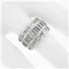 Image 7 : Platinum 3 Row 4 ctw Channel Set Straight Baguette Diamond 13.2mm Wide Band Ring