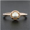 Image 2 : 14K Rose Gold 5.5mm Prong Cultured Pearl w/ Braided Basket Petite Solitaire Ring
