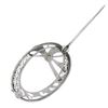 Image 3 : Antique Art Deco 14k White Gold Diamond Filigree Oval Wreath w/ Bow Brooch Pin