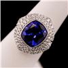Image 3 : 7.86 ctw Tanzanite and 0.69 ctw Diamond Platinum Ring (GIA CERTIFIED)