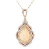 Image 1 : 8.06 ctw Ethiopian Opal and 2.15 ctw Diamond 14K Yellow Gold Necklace