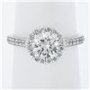 Image 7 : New 14k White Gold 1.59 ctw GIA Round Diamond w/ Halo Classic Engagement Ring