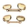 Image 3 : Mens Antique 10K Yellow Gold Dual Sided Bezel Cushion Lemon Quartz Cuff Links