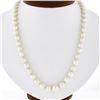 Image 1 : Vintage 18" 9.5mm Graduated Pearl Strand Necklace with 14k Gold Filigree Clasp