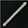 Image 2 : Antique Edwardian Platinum 1 ctw Old Cut Pave Diamond Filigree Long Bar Pin Broo