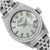 Image 1 : Rolex Ladies Stainless Steel Silver Index Engine Turn Bezel Date Wristwatch With
