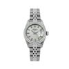 Image 2 : Rolex Ladies Stainless Steel Silver Index Engine Turn Bezel Date Wristwatch With