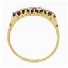 Image 7 : Antique Victorian 18K Gold 1.0 ctw Graduating Old Cut Red Spinel 5 Stone Band Ri