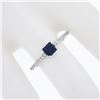 Image 3 : New 14k Gold 0.68 ctw Step Cut Sapphire Diamond Solitaire Stack Engagement Ring