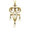 Image 6 : Antique Victorian 14K Gold Diamond Seed Pearl Chandelier Lavalier Pendant Chain