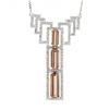 Image 2 : 18k White Gold 9.9 ctw GIA Imperial Topaz & Diamond 16" Geometric Pendant Neckla