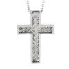 Image 6 : NEW 14k White Gold.60 ctw Round Pave Diamond Boxy Cross Slide Pendant & 18 Chain