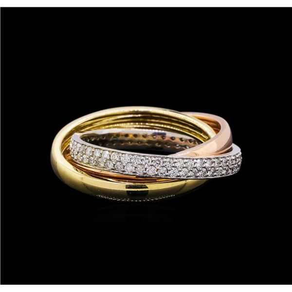 0.70 ctw Diamond Ring - 14KT Tri Color Gold