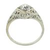 Image 8 : Antique 18k Gold 0.60 ctw Old Mine Cushion Diamond Floral Filigree Engagement Ri