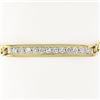 Image 2 : Unisex 14k Yellow Gold 6.75" 0.85 ctw Diamonds ID Figaro Link Chain Bracelet