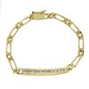 Image 6 : Unisex 14k Yellow Gold 6.75" 0.85 ctw Diamonds ID Figaro Link Chain Bracelet