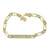 Image 8 : Unisex 14k Yellow Gold 6.75" 0.85 ctw Diamonds ID Figaro Link Chain Bracelet