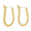 Image 5 : Milor Italy 14K Yellow Gold Unique Long Puffed Hallowed Polished Hoop Earrings