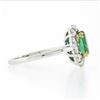Image 5 : NEW Classic 18K TT Gold 2.11 ctw Oval Emerald Solitaire w/ Round Diamond Halo Ri