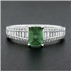 Image 2 : 14K White Gold 1.71 ctw Emerald Cut Emerald Solitaire w/ Diamond Accents Ring