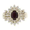Image 4 : 14k Yellow Gold 2.52 ctw Oval Ruby w/ Round Brilliant Diamond Halo Cocktail Ring