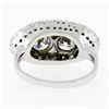 Image 7 : Antique Art Deco 14K White Gold 1.45 ctw 2 Old European Diamond Pave Cluster Rin