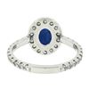 Image 8 : Platinum 1.90 ctw GIA Oval No Heat Burma Blue Sapphire Diamond Low Profile Ring