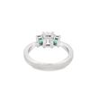 Image 4 : 1.50 ct. GIA Emerald and Diamond Wedding Engagement Ring - 14KT White Gold