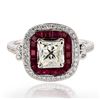 Image 1 : 1.02 ctw VS2 CLARITY Diamond and 1.08 ctw Ruby 14K White Gold Ring (1.24 ctw Dia