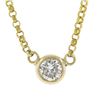 Image 4 : 14K Gold .33 ctw Round Brilliant Diamond Solitaire Pendant w/ 16" Rolo Link Chai