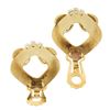 Image 1 : Vintage Retro 14K Gold & Platinum w/ Diamond Grooved Fluted Clip On Earrings