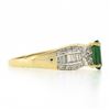 Image 5 : 14k TT Gold 1.86 ctw Oval Prong Emerald w/ Baguette & Round Diamond Sides Ring